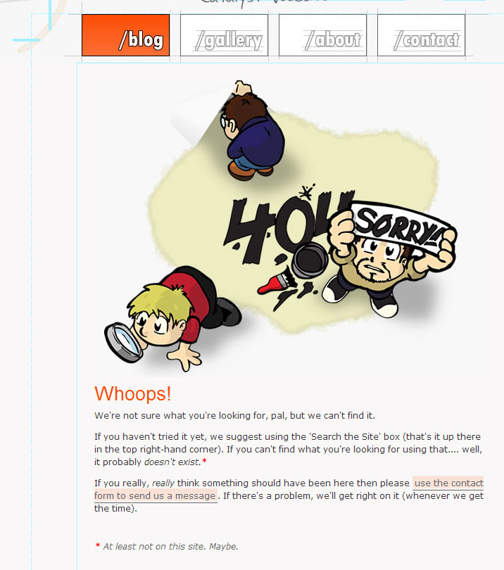 Catalyst Studios网站404创意页面设计，来源自黄蜂网https://woofeng.cn/webcut/