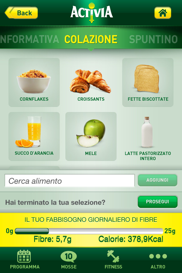 达能Activia饮食应用手机界面设计，来源自黄蜂网https://woofeng.cn/mobile/