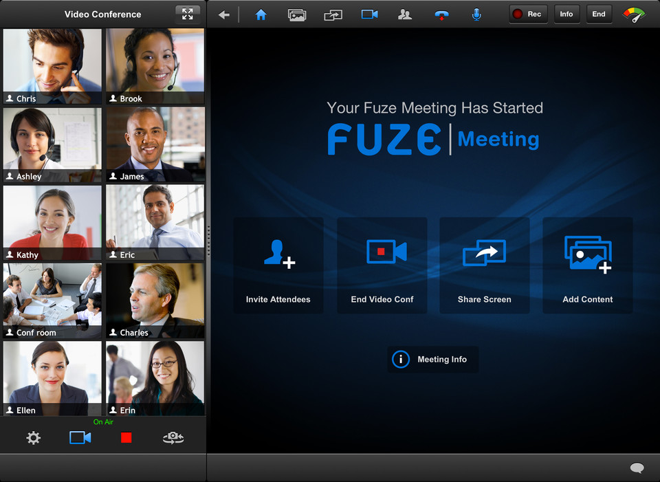 Fuze视频共享iPad应用界面设计，来源自黄蜂网https://woofeng.cn/ipad/