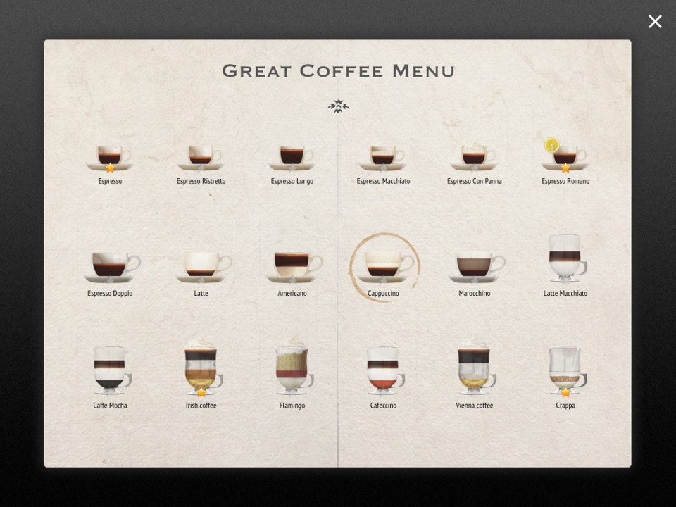 Great咖啡iPad应用界面设计，来源自黄蜂网https://woofeng.cn/ipad/