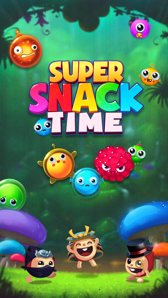 Super Snack Time手机游戏应用界面设计，来源自黄蜂网https://woofeng.cn/mobile/