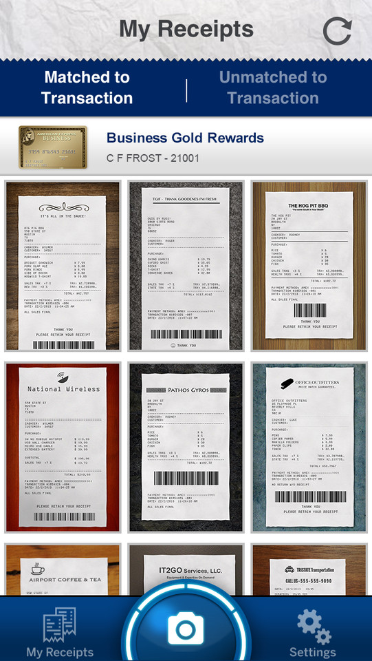 ReceiptMatch商务手机应用界面设计，来源自黄蜂网https://woofeng.cn/