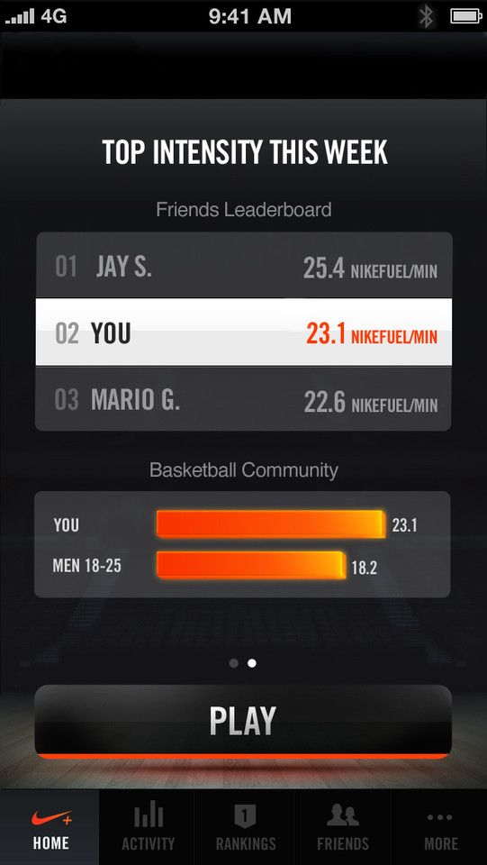 Nike+ Basketball健康应用，来源自黄蜂网https://woofeng.cn/