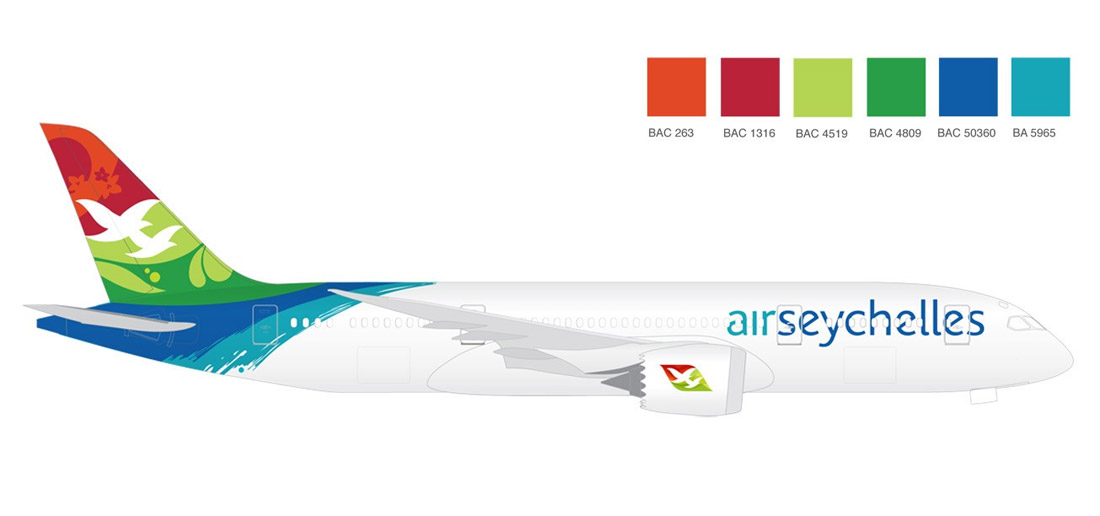 AIR SEYCHELLES航空品牌VI设计欣赏，来源自黄蜂网https://woofeng.cn/