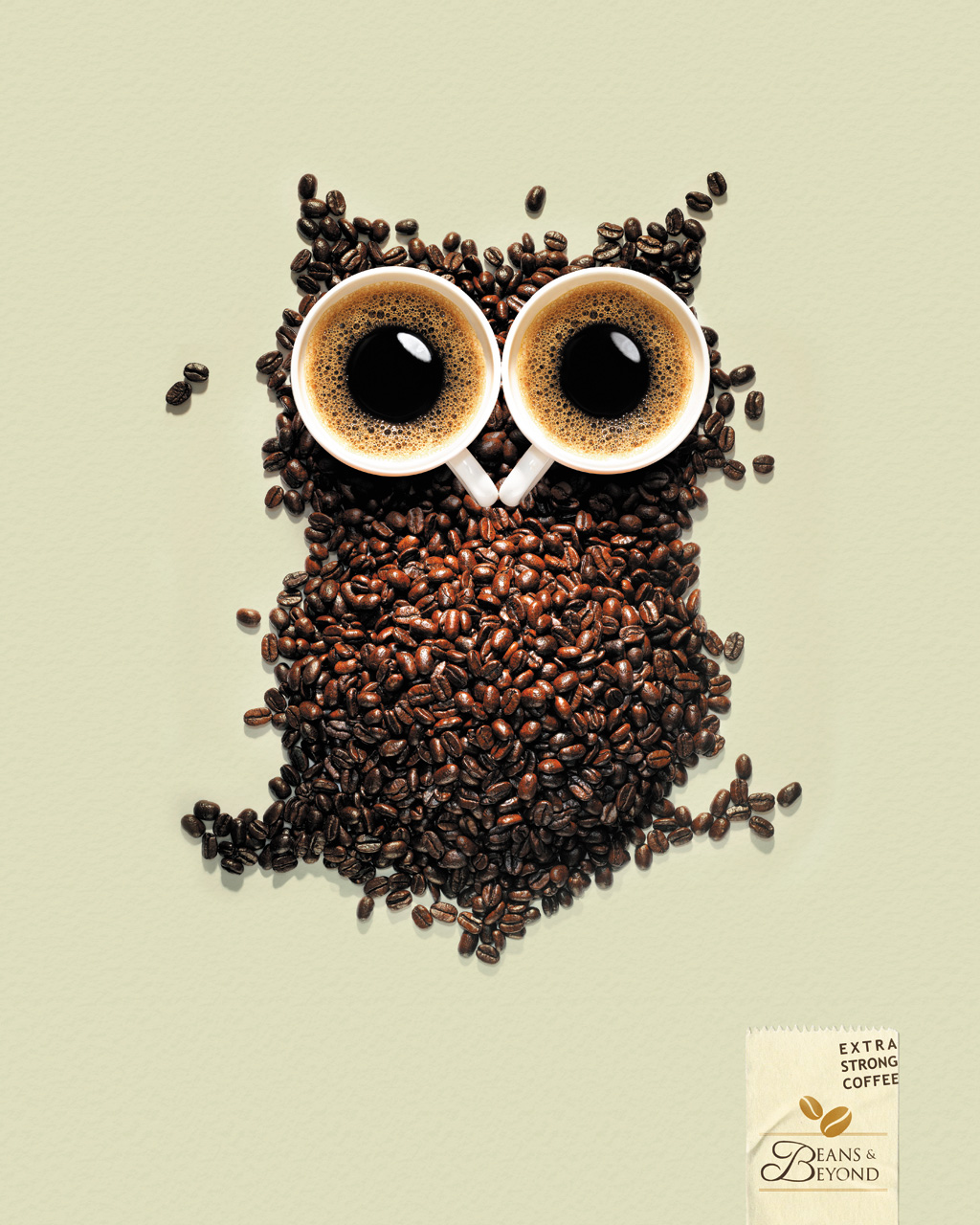 Beans & Beyond咖啡创意广告设计，来源自黄蜂网https://woofeng.cn/
