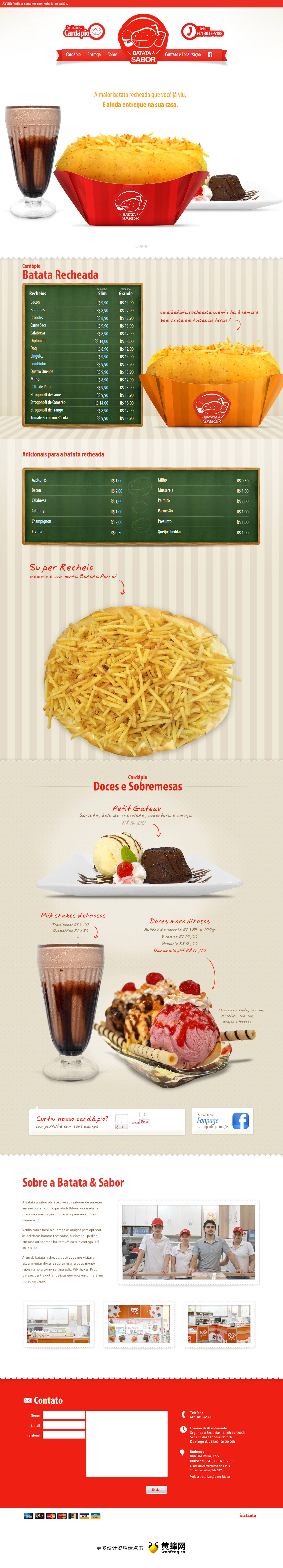 Batata & Sabor饮食网站，来源自黄蜂网https://woofeng.cn/