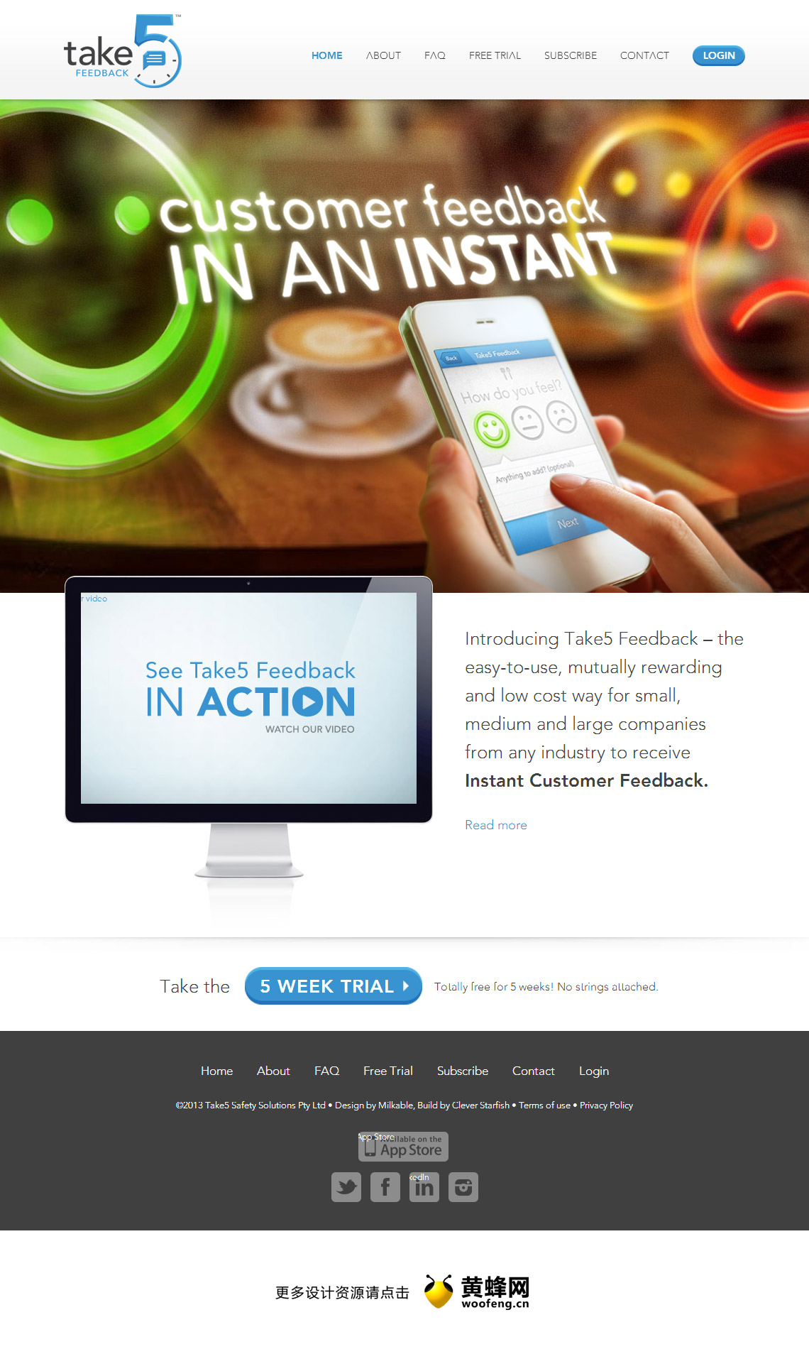 Take5 Feedback应用产品网站，来源自黄蜂网https://woofeng.cn/